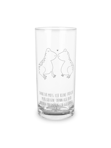 Mr. & Mrs. Panda Wasserglas Frosch Liebe mit Spruch in Transparent