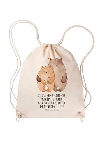Mr. & Mrs. Panda gym tasche Bären Liebe mit Spruch in Creme