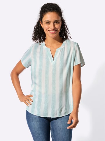 WITT WEIDEN Kurzarmbluse in kalkmint-weiß