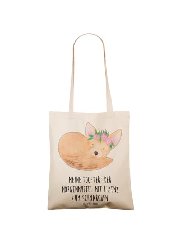 Mr. & Mrs. Panda Tragetasche Tochter Morgenmuffel mit Spruch in Creme