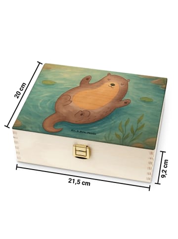 Mr. & Mrs. Panda Holz Teebox Otter Umarmen Design ohne Spruch in Weiß
