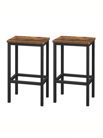 VASAGLE 2er-Set: Barhocker Barnet in Vintagebraun, Schwarz - (B)30 x (H)65 x (T)40 cm