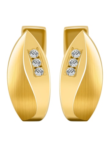 Adeliás Damen Ohrringe – Klappcreole aus 925 Silber in gold