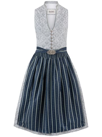 Stockerpoint Midi Dirndl "Leonie' in grau-blau