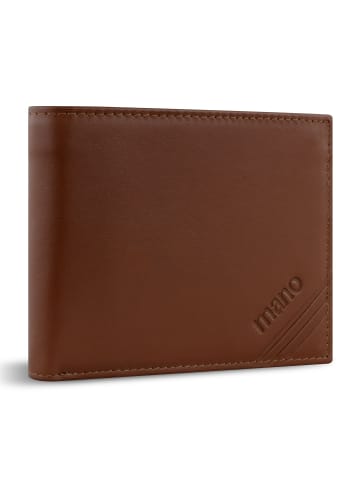 mano Don Antonio Geldbörse RFID Schutz Leder 12 cm in cognac