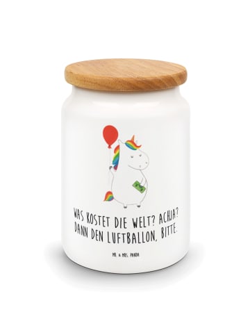 Mr. & Mrs. Panda Vorratsglas Einhorn Luftballon mit Spruch in Weiß