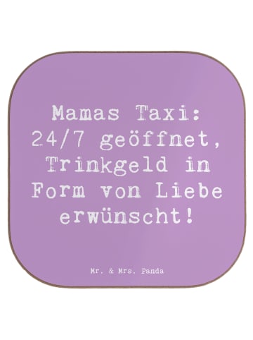 Mr. & Mrs. Panda Bierdeckel Spruch Mamas Taxi mit Spruch in Lavendeltraum