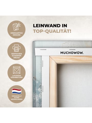 MuchoWow Leinwand bilder Abstrakte Kunst gold blau (BxH)