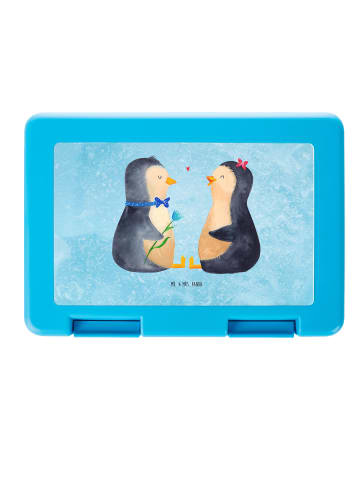 Mr. & Mrs. Panda Brotbüchse Pinguin Pärchen ohne Spruch in Eisblau