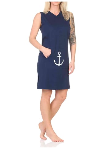 NORMANN Nachthemd Strandkleid Maritimer Look - 85927 in marine