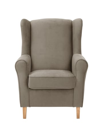 58 aufm Kessel OHRENBACKENSESSEL Karlen Flachgewebe hellbraun