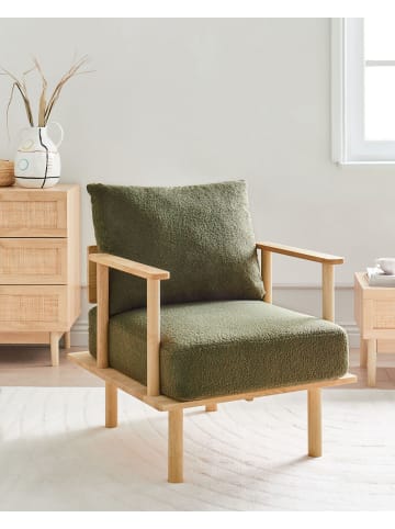 Beliani Sessel ASKER in Grün/Braun - (W) 70 x (H) 87 x (L) 74 cm