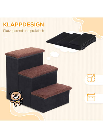 Pawhut Hundetreppe Schwarz B40 x T54 x H48 cm