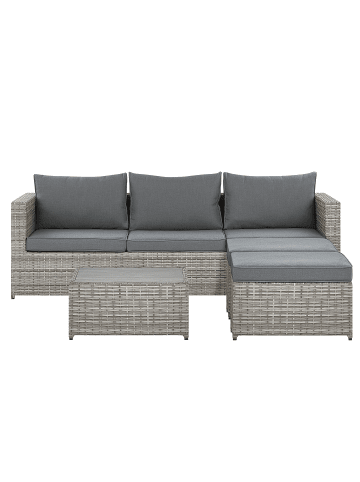 Beliani 4-tlg Lounge Set SABBIA in Grau