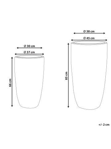 Beliani 2-tlg Outdoor Blumentopf CEDRUS in Schwarz