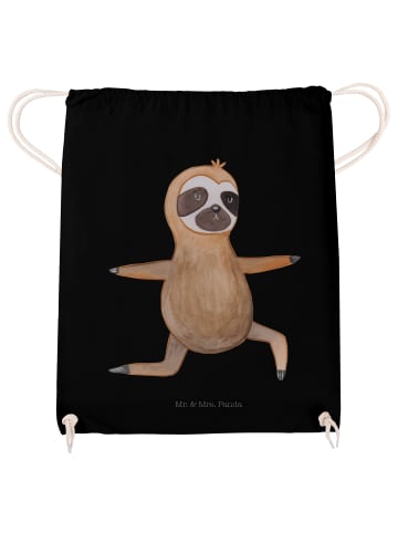 Mr. & Mrs. Panda Jutebeutel Faultier Yoga ohne Spruch in Schwarz