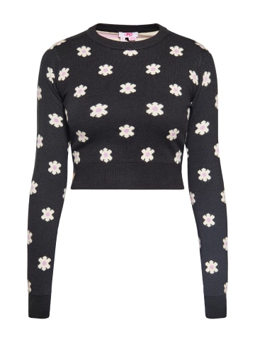 myMo Damen Pullover in SCHWARZ CREME LILA