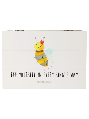 Mr. & Mrs. Panda Aufbewahrungsbox Biene Blume mit Spruch in Weiß