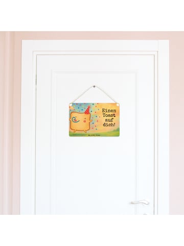 Mr. & Mrs. Panda Deko Schild Toast Party Design mit Spruch in Weiß