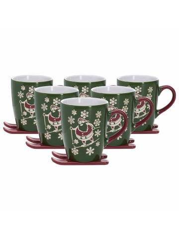 Ritzenhoff & Breker 6er Set Kaffeebecher auf Ski Whistler 340 ml in grün