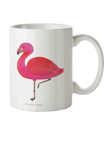 Mr. & Mrs. Panda Mehrwegbecher Flamingo Classic ohne Spruch in Weiß