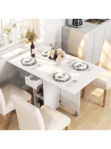 COSTWAY Esstisch klappbar 120 x 72 x 75 cm in Weiß