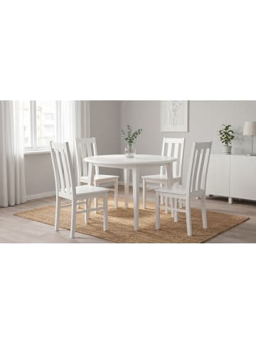 Feldmann-Wohnen Esszimmer-Set Belluno Elegante 5-tlg. Kiefer Weiß 90/90/74,5cm