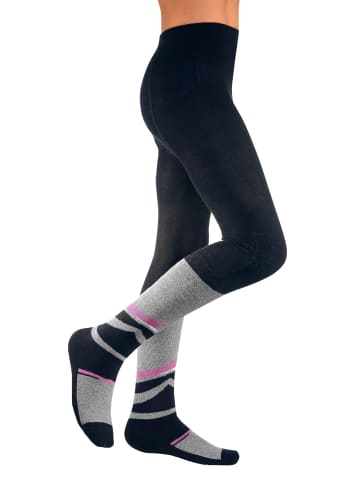 H.I.S Strumpfhose in schwarz/rosa