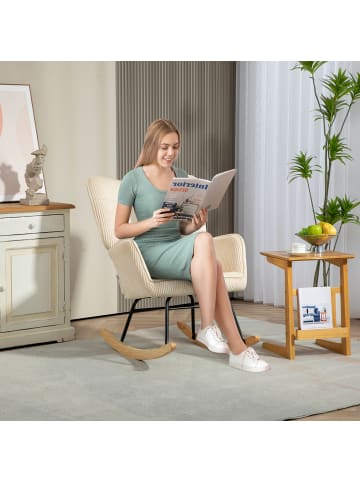 HOMCOM Schaukelstuhl-98T x 71B x 101H cm-Beige