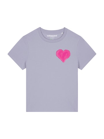 wat? Apparel T-Shirt Pink Heart in Lavender