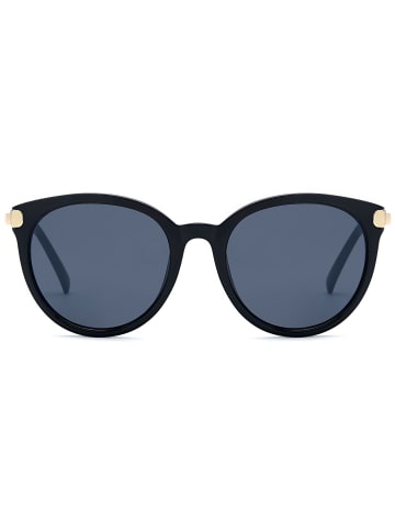 styleBREAKER Cateye Sonnenbrille in Schwarz-Gold / Grau getönt