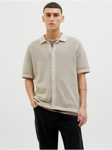 Jack & Jones Gestricktes Polo in Whitecap Gray