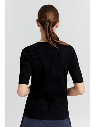 Oxmo Kurzarmpullover OXRiona in Schwarz