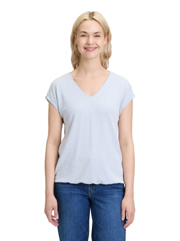 BETTY & CO Strukturshirt mit Gummizug in Weiß/Blau