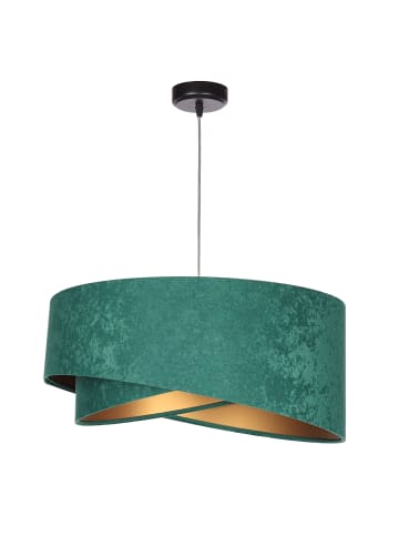 Licht-Erlebnisse Pendelleuchte Ø 50 x (T)102 cm in Schwarz Flaschengrün Gold