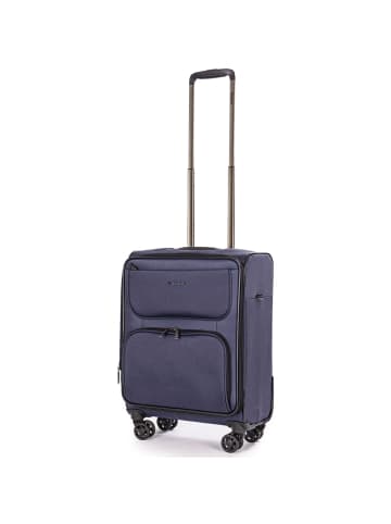 Stratic Bendigo Light + 4 Rollen Kabinentrolley 54 cm mit Dehnfalte navy