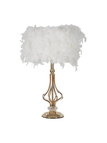 Mauro Ferretti Tischlampe mit weißen Federn, Ø 25 x 54 cm