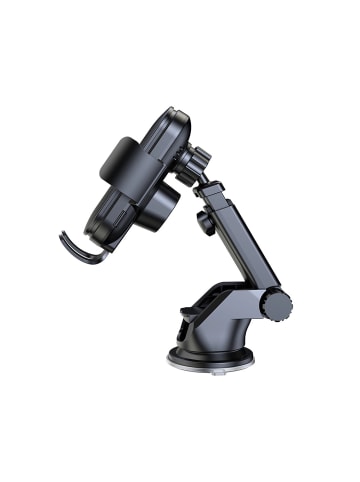 Wozinsky Telefonhalter mit 15-W-Induktionsladegerät für das Armaturenbrett in Schwarz