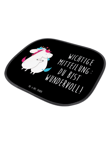 Mr. & Mrs. Panda Sonnenschutz Auto Einhorn Mitteilung mit Spruch in Schwarz