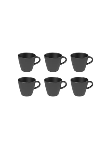 Villeroy & Boch 6er Set Kaffeetasse Manufacture Rock in Schwarz 150 ml in schwarz