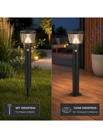 MARELIDA Solar Wegleuchte mit Bewegungssensor 3 Modi Premium Gartenleuchte 94cm