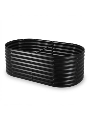relaxdays Hochbeet in Schwarz - (B)160 x (H)80 x (T)80 cm