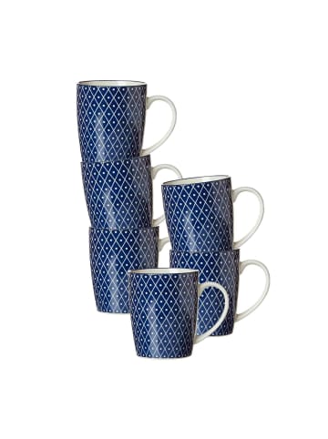 Ritzenhoff & Breker 6er Set Henkelbecher Royal Reiko 350 ml blau-weiß in blau-weiß