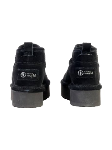 natural world Lederstiefeletten Schwarz