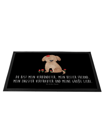 Mr. & Mrs. Panda Eingangsmatte Hund Dame mit Spruch in Schwarz