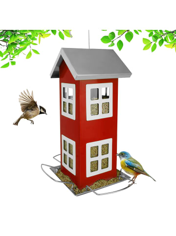 relaxdays Vogelhaus in Rot - (B)12 x (H)26 x (T)12 cm
