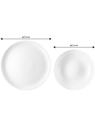 Seltmann Weiden 12er Set Tafelservice Terra Uni weiß in weiß