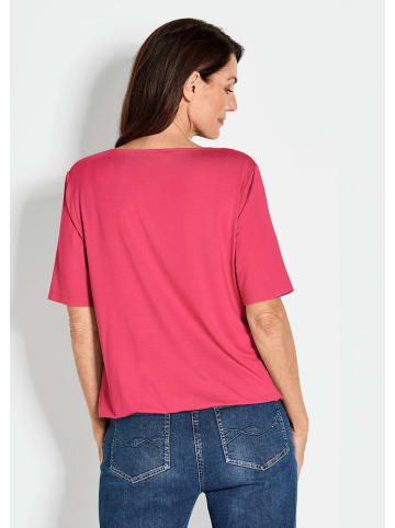 GOLDNER Blusenshirt mit Wasserfallausschnitt in koralle