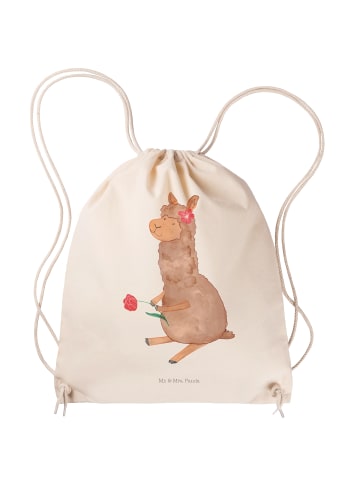 Mr. & Mrs. Panda Materialrucksack Alpaka Blume ohne Spruch in Creme