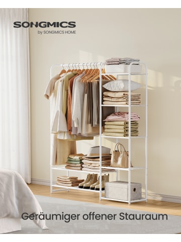 SONGMICS Kleiderständer Pataye in Mattweiß - (B)29 x (H)158.4 x (T)110 cm